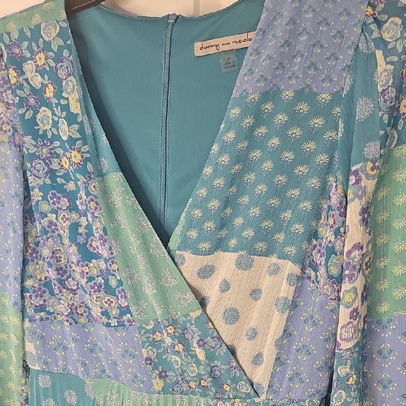Danny & Nicole Blue‎ and Green Patchwork Dress - Picture 5 of 11